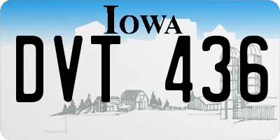 IA license plate DVT436