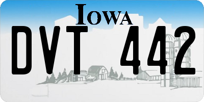 IA license plate DVT442