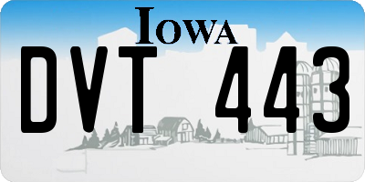 IA license plate DVT443