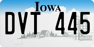 IA license plate DVT445