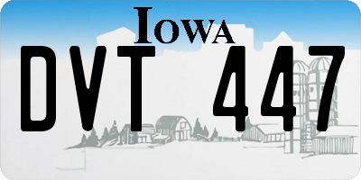 IA license plate DVT447