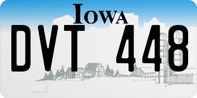 IA license plate DVT448