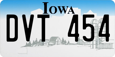 IA license plate DVT454