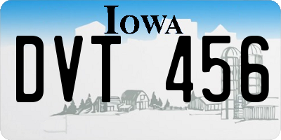 IA license plate DVT456