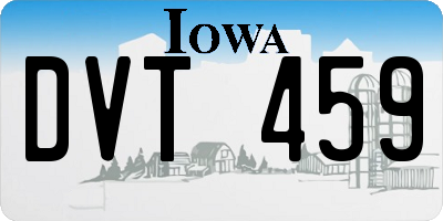 IA license plate DVT459