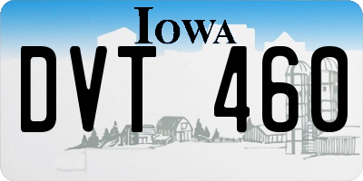 IA license plate DVT460