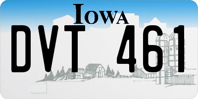 IA license plate DVT461