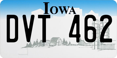 IA license plate DVT462