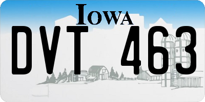 IA license plate DVT463