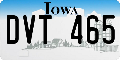 IA license plate DVT465