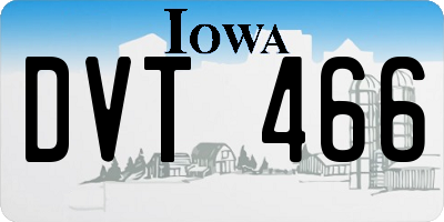 IA license plate DVT466