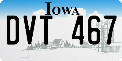 IA license plate DVT467