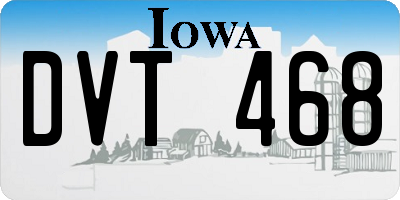 IA license plate DVT468