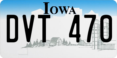 IA license plate DVT470