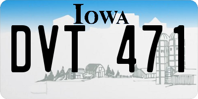 IA license plate DVT471