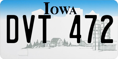 IA license plate DVT472
