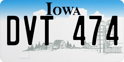 IA license plate DVT474