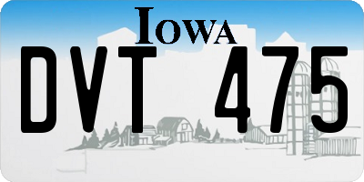 IA license plate DVT475