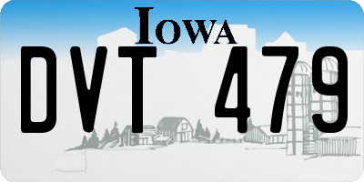 IA license plate DVT479