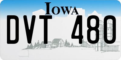 IA license plate DVT480
