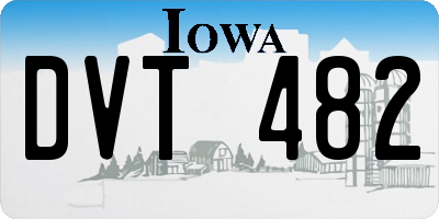 IA license plate DVT482