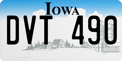 IA license plate DVT490
