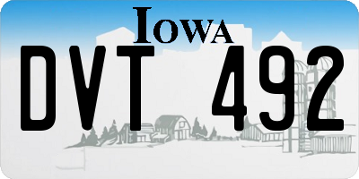 IA license plate DVT492