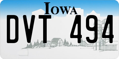 IA license plate DVT494