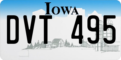 IA license plate DVT495