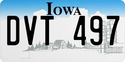 IA license plate DVT497