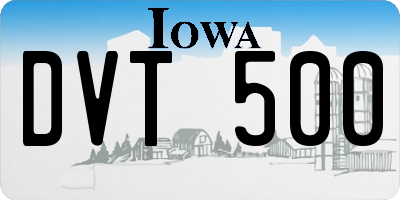 IA license plate DVT500