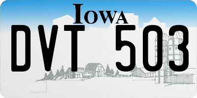 IA license plate DVT503