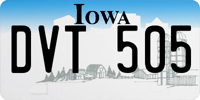 IA license plate DVT505