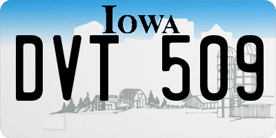 IA license plate DVT509