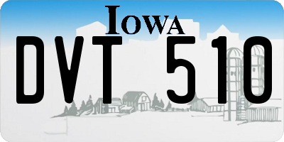 IA license plate DVT510