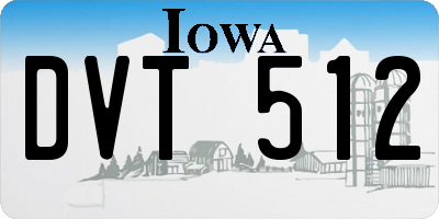 IA license plate DVT512