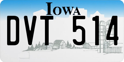 IA license plate DVT514