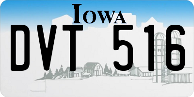 IA license plate DVT516