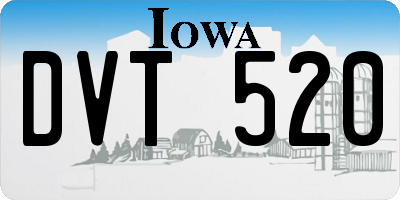IA license plate DVT520
