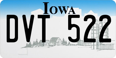 IA license plate DVT522