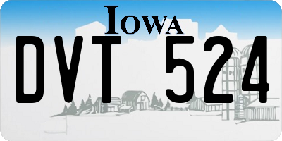 IA license plate DVT524