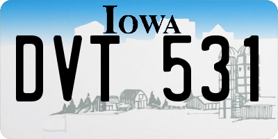 IA license plate DVT531