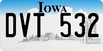 IA license plate DVT532