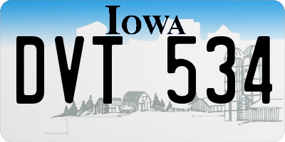 IA license plate DVT534