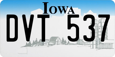 IA license plate DVT537