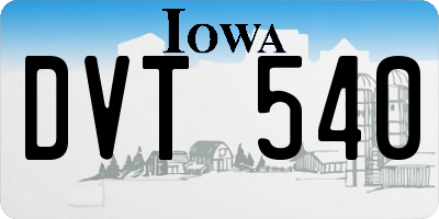 IA license plate DVT540