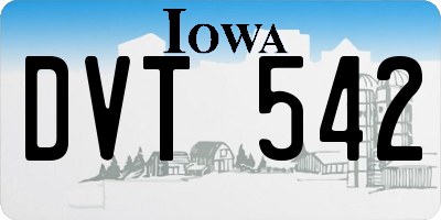 IA license plate DVT542