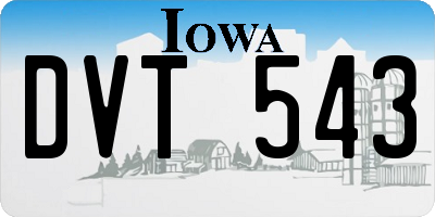 IA license plate DVT543
