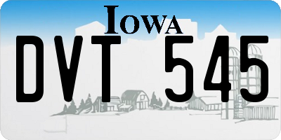 IA license plate DVT545
