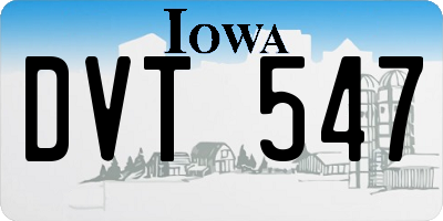 IA license plate DVT547